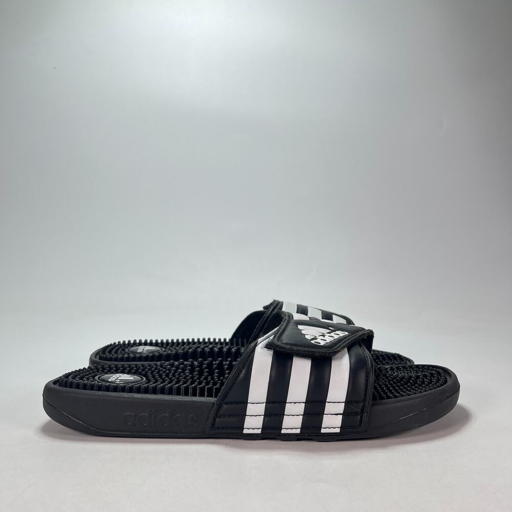 adidas Adissage Slides Black White Casual Massage Nubs Sandals 078260 Men's Sz 9